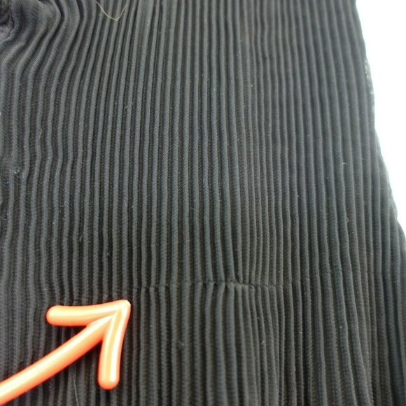 ZARA Basic‎ Black Ribbed Midi Dress LARGE Round Neck Sleeveless Front Button - Picture 7 of 11